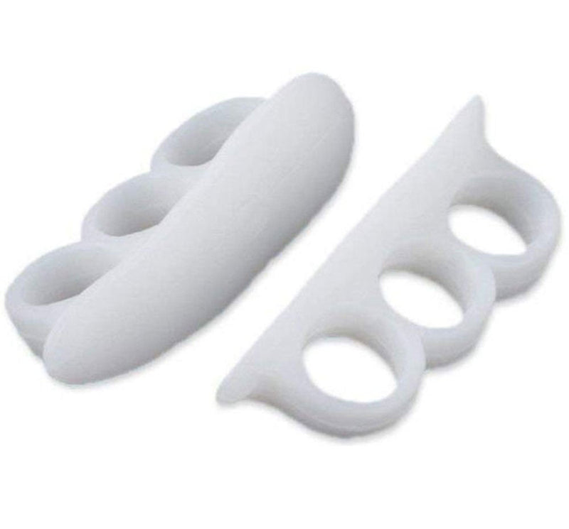 2X PEDIMEND Silicone Gel Toe Separator - Hammer Toe Straightener - Toe Dividers for Bunions - Avoid Toe Squeezing - Toe Separator for Overlapping Toes - Improves Balance & Foot Strength - Foot Care Three Finger Separator - BeesActive Australia