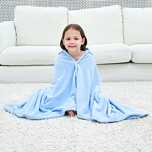 Hilmocho Kids Hooded Bath Towel Large Soft Plush Baby Toddler Poncho Towel Children Swimming Beach Towel Bathrobe for Boys Girls, 140x70CM Blue - BeesActive Australia