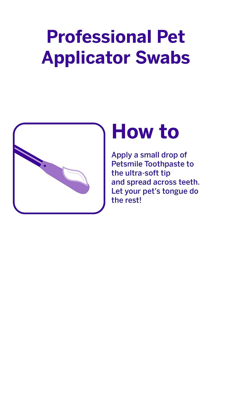 Petsmile Professional Pet Toothpaste Applicator Swabs | Easily and Effectively Spreads Dog Toothpaste to Promote Oral Hygiene | Dental Care for Pets | VOHC Approved Brand - BeesActive Australia