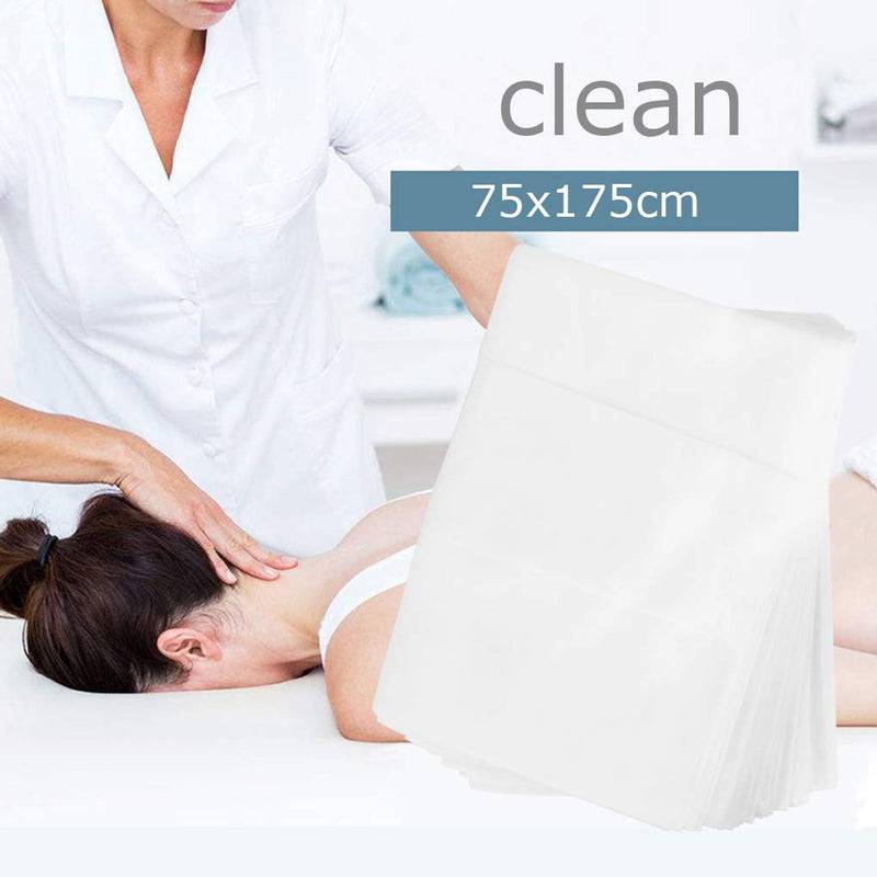 Disposable Bed Sheets Massage Sheets Covers Massage Table Sheet Fabric Bed Cover Beauty Salon Hotels Spa Bed Sheets Bed Pads Underpads Massage Table Paper for Massage Facial Waxing 10PCS (White) White - BeesActive Australia