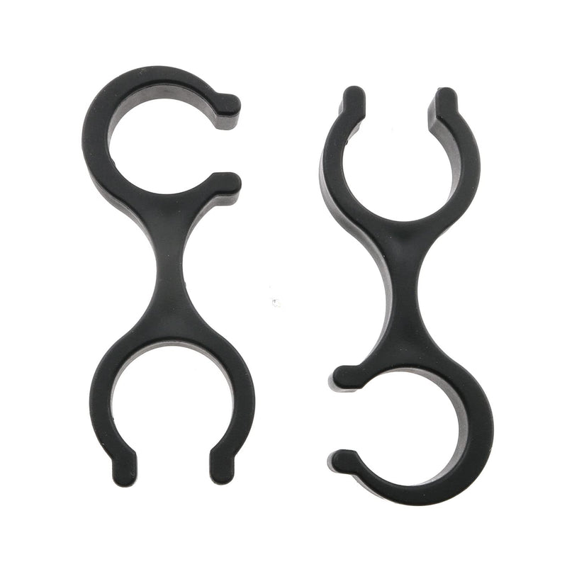 HJGarden 6PCS Hiking Pole Clips, Trekking Poles Clamp Double Rods Buckles Poles Rod Connectors, Trekking Pole Clips Connectors for Outdoor Sports Hiking Camping Travelling Walking Stick Holders, Black - BeesActive Australia
