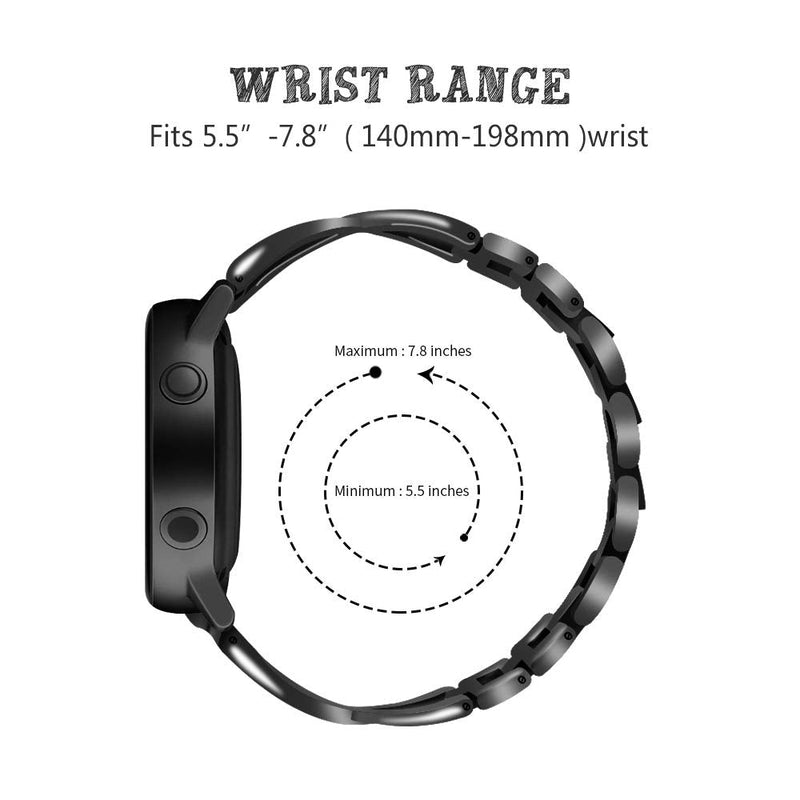 Replacement Metal Bands Compatible with Garmin Venu 2S 40mm Stainless Steel Waterproof Replacement Bands Straps Quick Release Wristbands Accessory for Women Men Black - BeesActive Australia