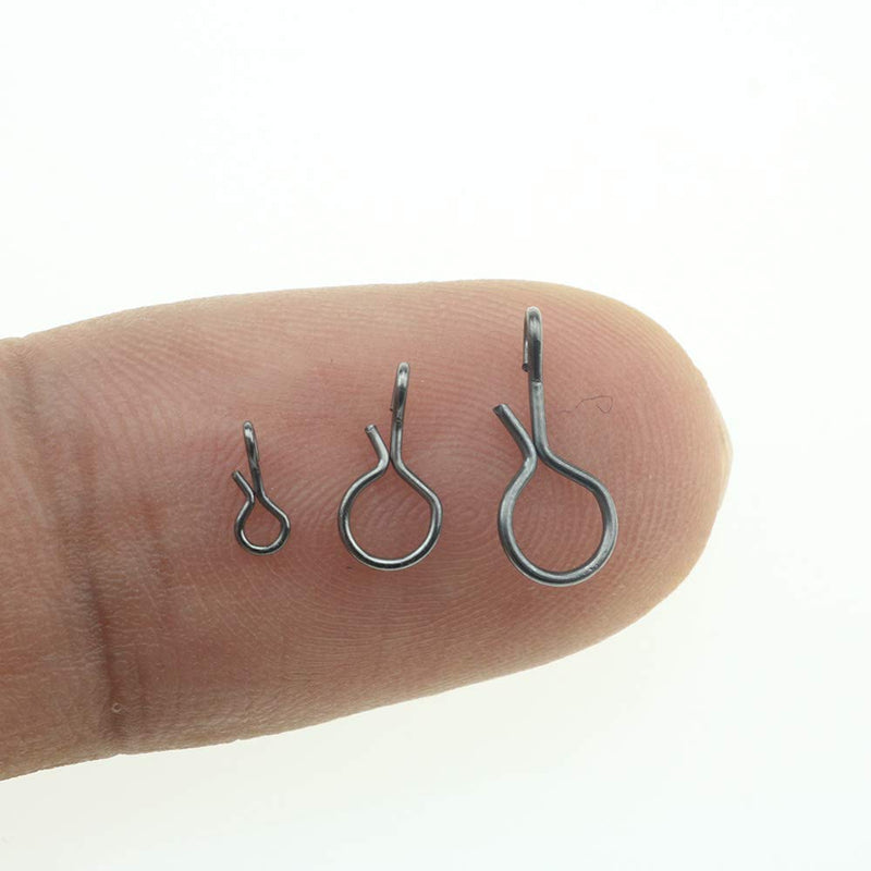 Rompin 100PCS Fly Fishing Snap Line Pin with Slice in Shank Quick Change Connect for Flies Hook & Lures Black Color S_5mm_100pcs - BeesActive Australia