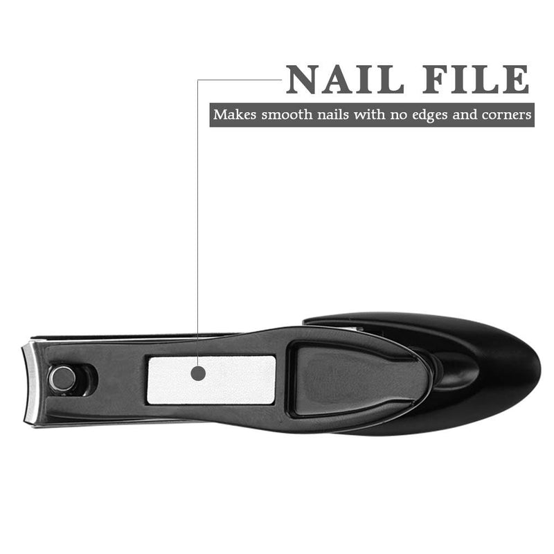 Nail Clippers Set With File, Fingernail & Toenail Clipper Cutter With Catcher, Wide Jaw Opening Nail Cutter for Thick Nails, Sharp Stainless Steel, for Man & Woman & Kids - BeesActive Australia