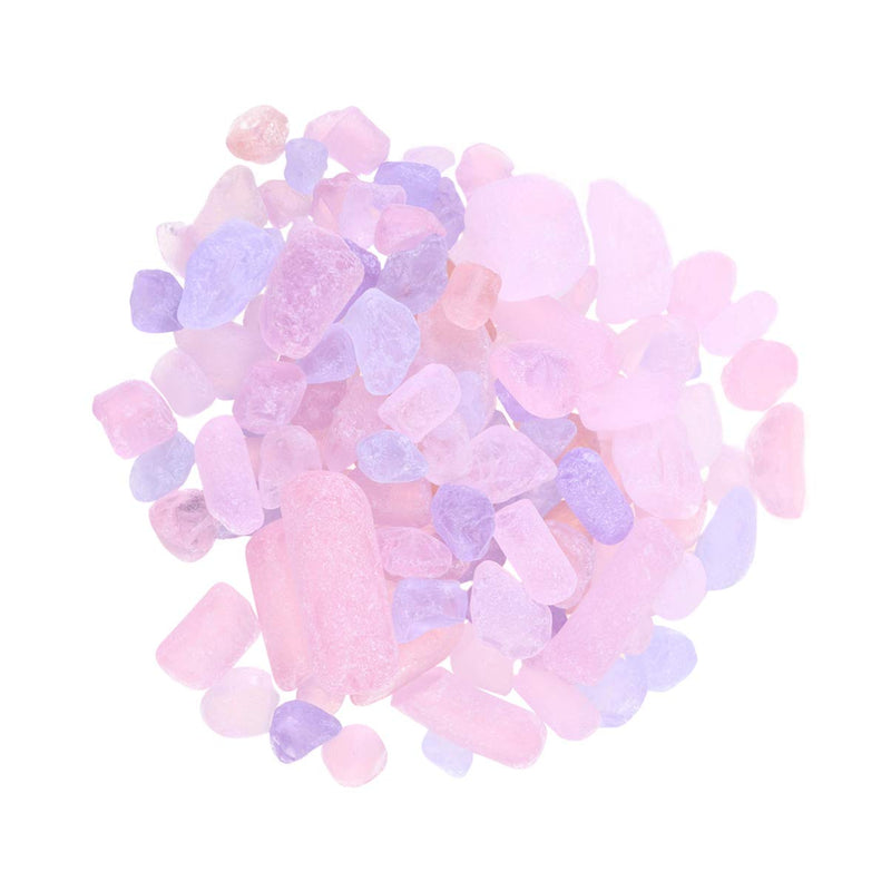 balacoo Aquarium Gravel Stone Natural Gravel Irregular Shape Polished Gravel for Outdoor Garden Landscaping Vase Fillers Decoration Pink Purple - BeesActive Australia