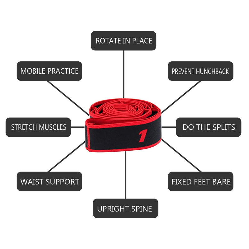 Yoga Elastic Bands Stretch Resistance Band (2 Pieces) - 8 Independent Rings Elastic Bands for Yoga, Physiotherapy, Pilates, Dance, Gymnastics, Etc Red,pink - BeesActive Australia