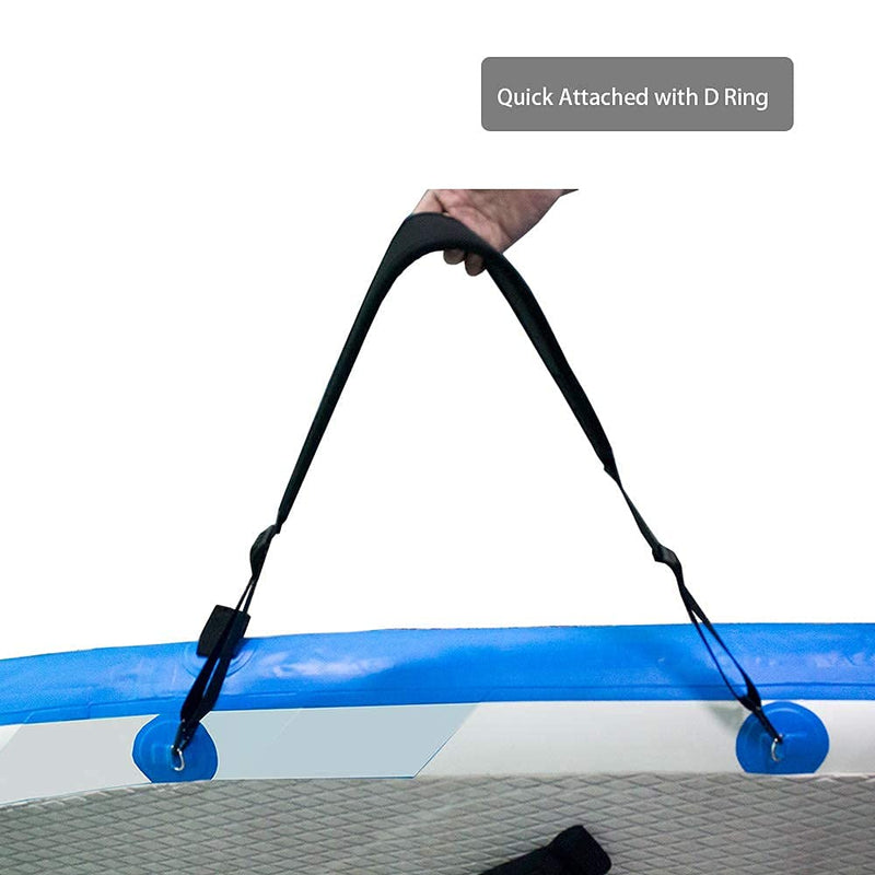 ZipSeven SUP Carrier Shoulder Strap Adjustable Carrying Sling Paded Bag Belt for Surfing and Paddle Board with Metal Hooks Accessories - Black - BeesActive Australia