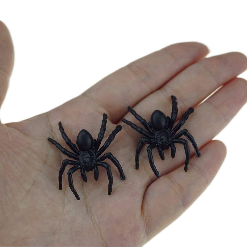 SaktopDeco 24 PCS Small Fake Spiders Scary Plastic Spiders Realistic Spiders for Halloween Prank Props Decorations - BeesActive Australia