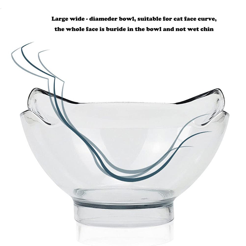 Cat Elevated Bowl with Raised Stand, 15° Tilted Neck Guard Stand Raised Pet Food Water Feeder Bowl for Cats or Small Dogs Replacement Bowl Clear - BeesActive Australia