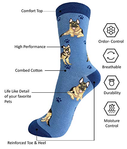 Pet Lover Socks - Fun - All Season - One Size Fits Most - for Women and Men – Cat and Dog Gifts German Shepherd Gifts - Socks - BeesActive Australia