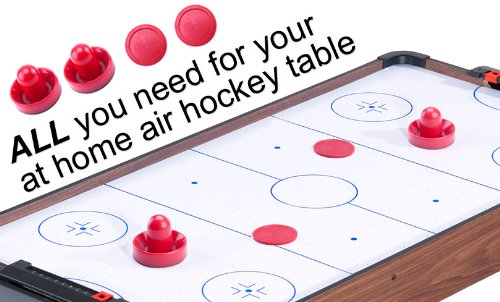 Brybelly Pucks & Paddles - Set of Two 2.5" Air Hockey Paddles & 3.25" Pucks – Replacement Pucks & Pusher Mallets for Full Size Air Hockey Game Tables - BeesActive Australia
