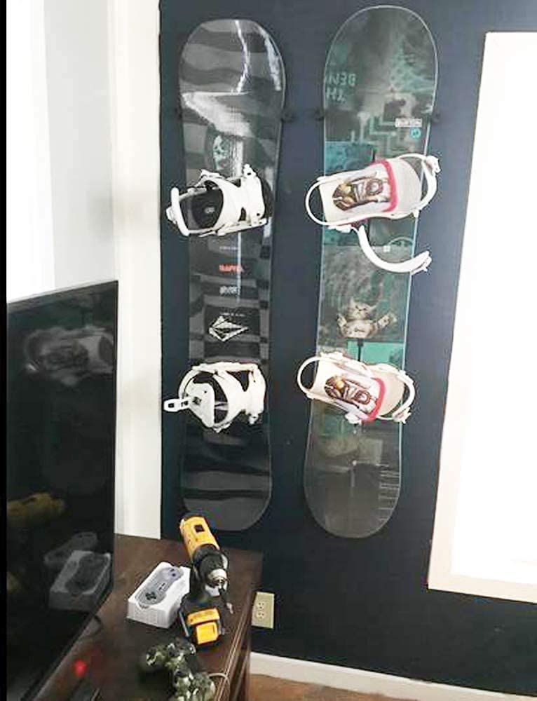 Ski/ Snowboard Storage Rack, Snowboard Display Rack, Wall Mount Storage Organizers, Floating Hanger Rack - Invisible Design - Hold 2 Snowboard - Screws and washer Included - Protect Snow Board - BeesActive Australia