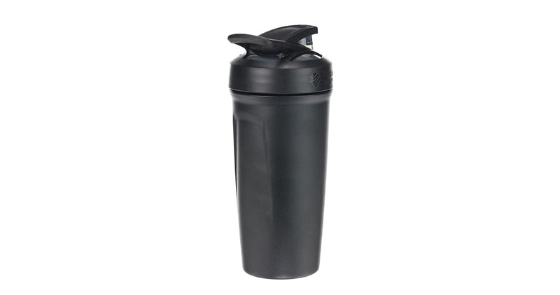 BlenderBottle Strada Shaker Cup Insulated Stainless Steel Water Bottle with Wire Whisk, 24-Ounce, Black Strada Flip - BeesActive Australia