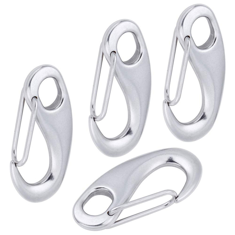 AOWISH Spring Snap Hook (4 Pieces) Stainless Steel Clip Multifunctional Quick Link Carabiner Flag Pole Hardware to Attach with Rope (2-3/4 Inch) - BeesActive Australia