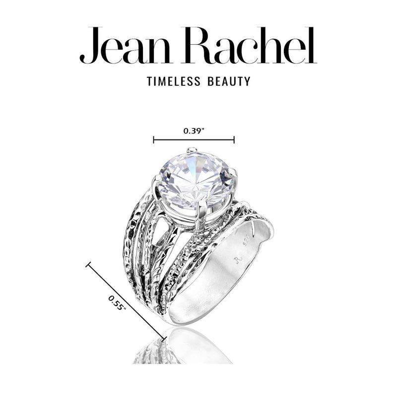 JEAN RACHEL JEWELRY 925 Sterling Silver Ring With A White Round Cubic Zirconia CZ Prong, Hypoallergenic, Nickel and Lead-free, Artisan Handcrafted Designer collection, Made In Israel 8 - BeesActive Australia
