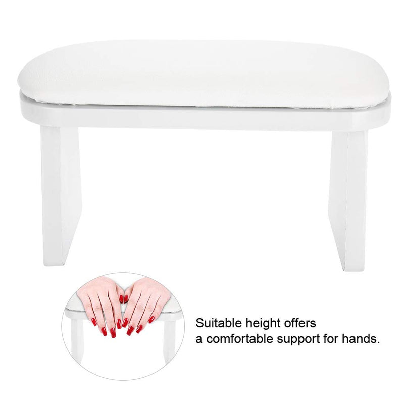 Nail Arm Rest,Manicure Hand Rest Cushion Arm Wrist Holder Mat,Faux Leather Manicure Nail Art Accessories Tool for home/Nail Solon(White) White - BeesActive Australia