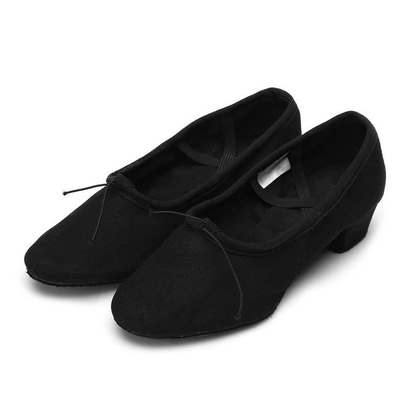 [AUSTRALIA] - DKZSYIM Women's Latin Dance Shoes Ballroom Performance Shoes Model 101 7 Black-suede Sole-1 