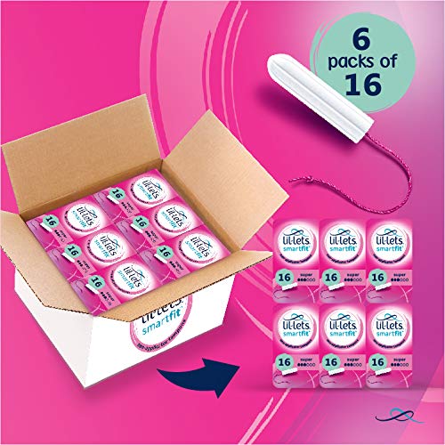 Lil-Lets Non-Applicator Super Tampons X 96 | 6 Packs of 16 | Medium to Heavy Flow - BeesActive Australia