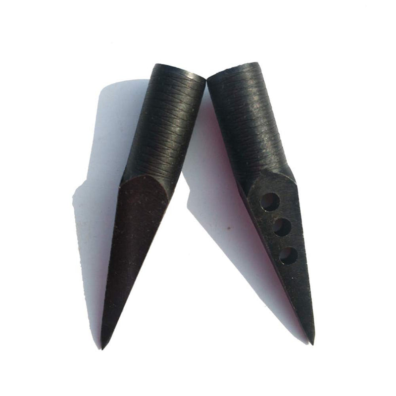 AMEYXGS 6pcs Traditional Hunting Broadheads Archery Glue on Arrowheads for Wooden Bamboo Arrows for 8mm Bamboo Wood Arrows Black01 - BeesActive Australia