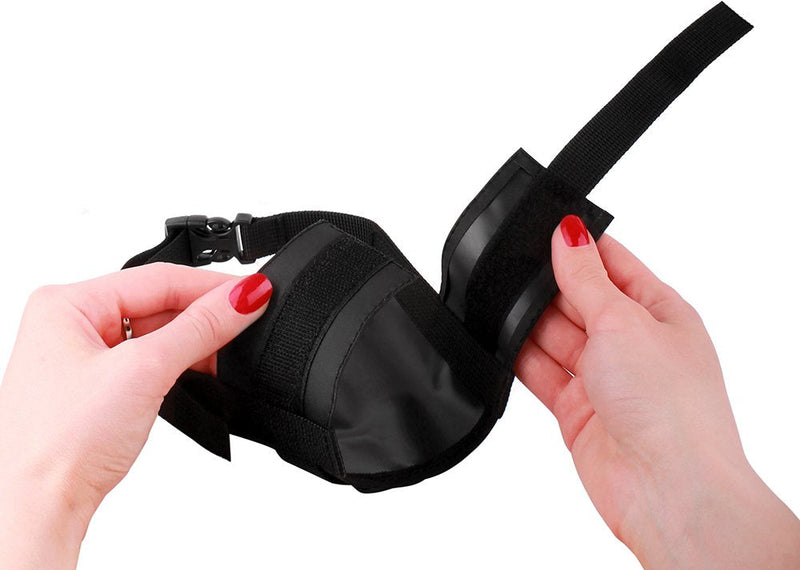CollarDirect 2-PCs Set Dog Muzzles - Adjustable Soft Breathable Nylon Dog Mouth Guard Cover for Small, Medium and Large Dogs, Anti Chewing, Barking & Biting - Black & Red L/XL (2 Count) 2 Black - BeesActive Australia