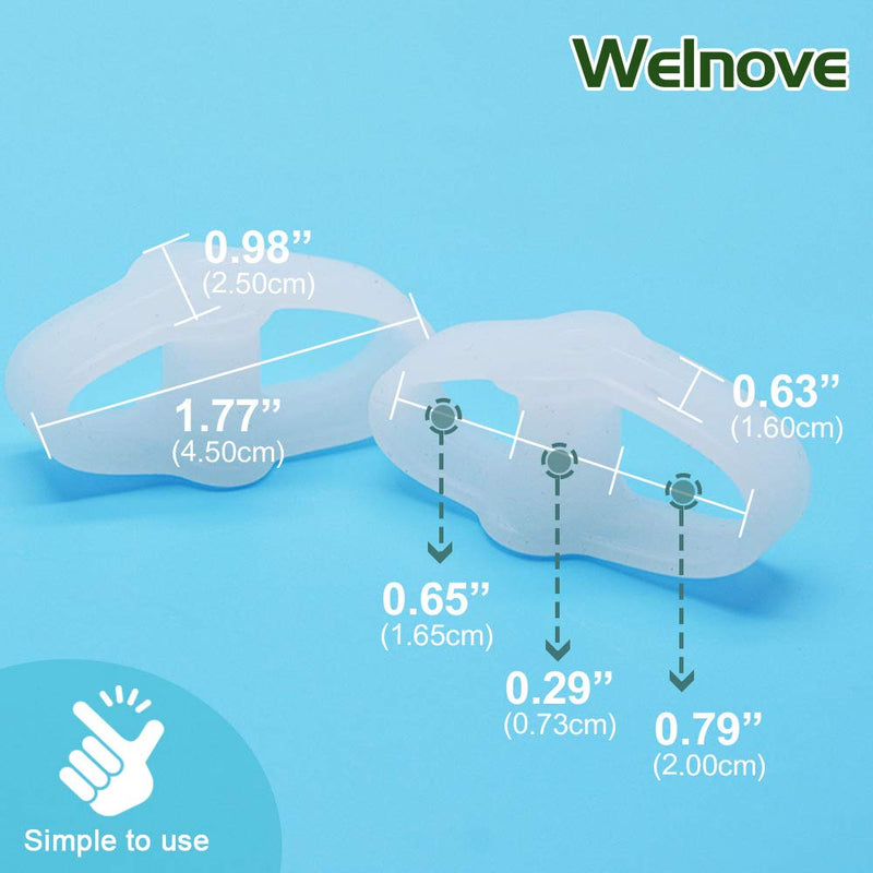 Welnove Pack of 12 Bunion Corrector, Toe Separators with 2 Loops, Big Toe Space Suitable for Bunion and Overlap Toe (White) - BeesActive Australia