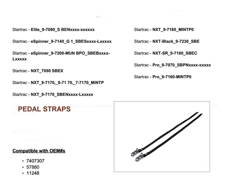 SB Distribution Ltd. (Pair) Indore Bikes Pedal Straps | (7/16" W x 17-5/8" L) Aftermarket Replacement Foot Pedal Straps for Indore Exercise Stationary Bike/Bicycle Cycle (LeMond, Startrac, Matrix) 1 - BeesActive Australia