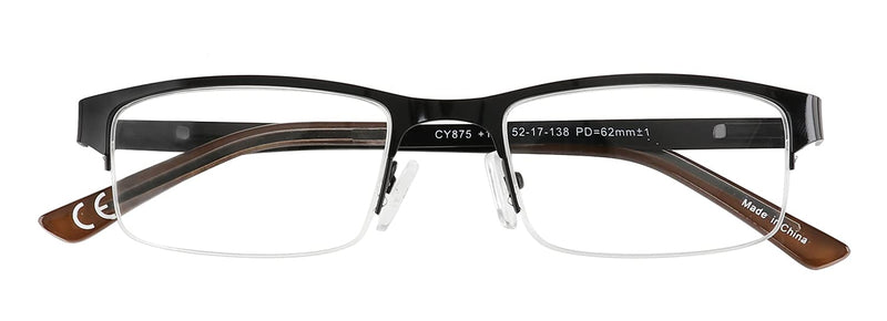 Amcedar Metal Half-Frame Reading Glasses Men 5-Pack Spring Hinges Stainless Steel Material Sun Readers 2.50 5 Pairs Mix 2.5 x - BeesActive Australia