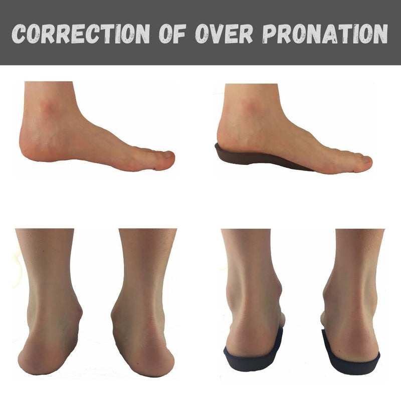gr8ful® Orthotic Insoles for Plantar Fasciitis + Achilles Tendonitis | Men, Women, All Sports | Arch Support for Over Pronation & Flat Foot - Reduce Heel, Knee & Back Pain, 1 Pair 3/4 Length Slim M Blue - BeesActive Australia