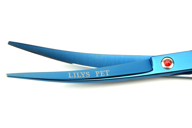 LILYS PET 8.0" Professional PET Grooming scissors Kit,CoatedTitanium,Sharp and Strong Stainless Steel Blade for Dogs Cats Hair Cutting,3 Pieces of Scissors with a Comb and a Case (Blue) - BeesActive Australia