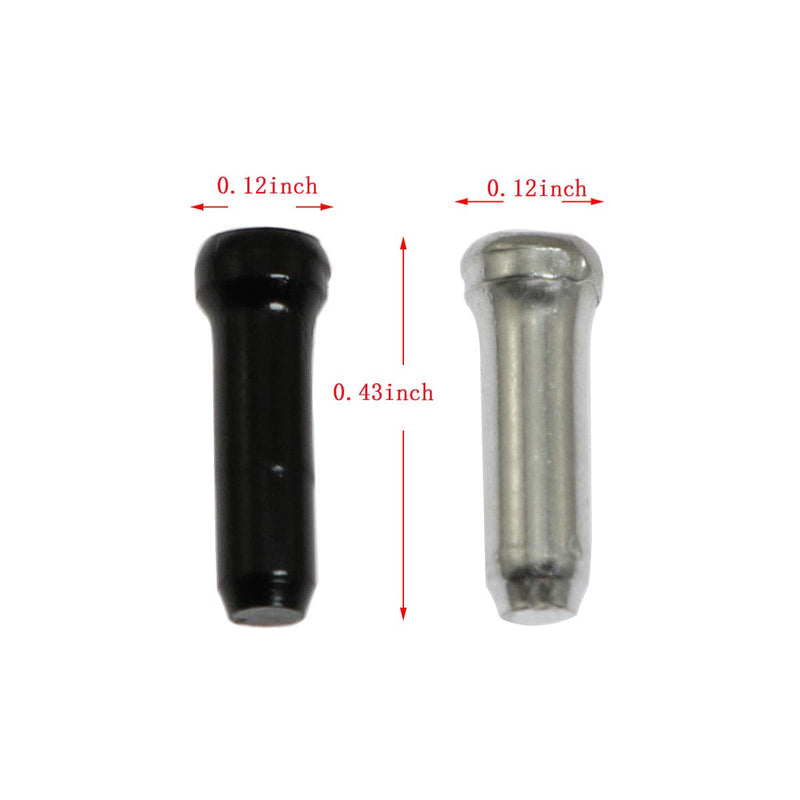 ZYAMY 30pcs MTB Bike Bicycle Brake Cable Tips Bicycle Brake Shifter Inner Cable Tips Wire End Cap Crimps (15pcs Black + 15pcs Silver) - BeesActive Australia