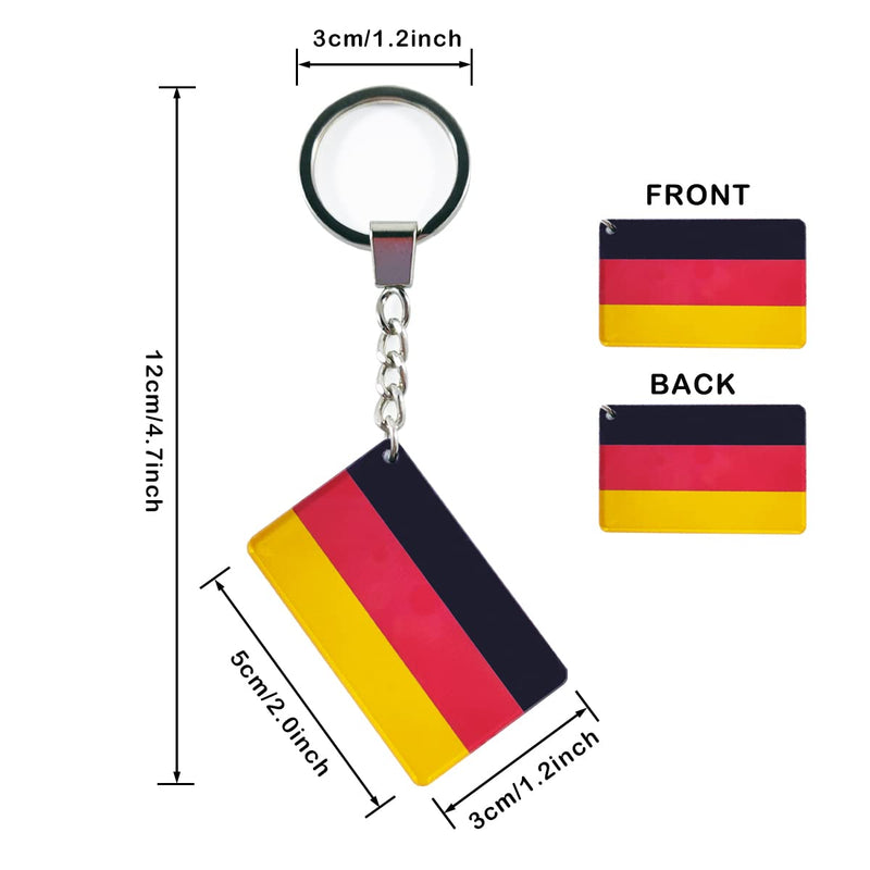 QQSD Germany Flag Keychain German Key Ring (2 Pack) - BeesActive Australia