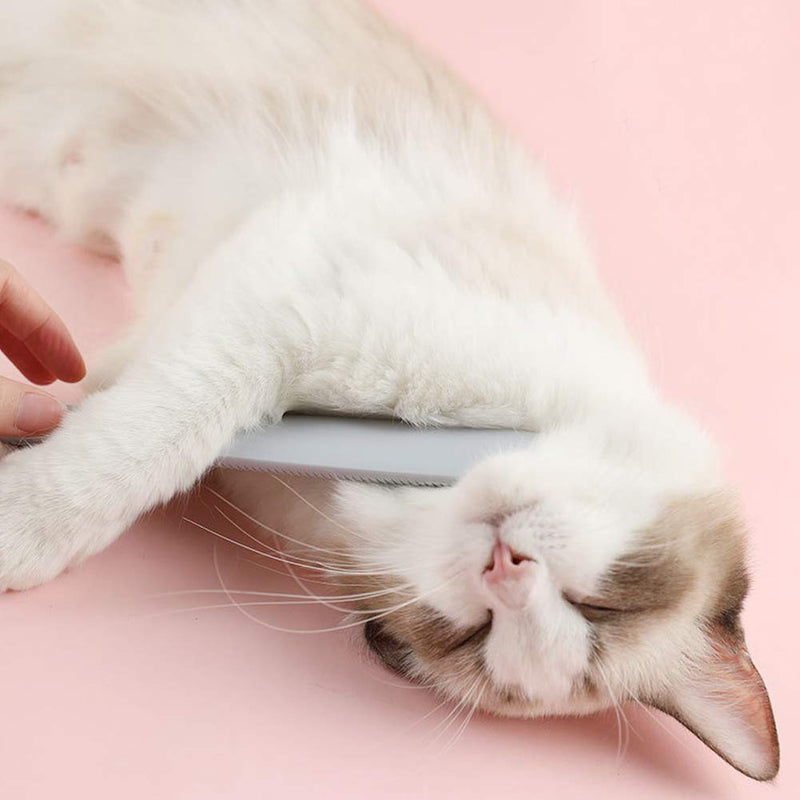 QiaNgshuAikj Pet Massage Comb, ABS Pet Cat Hair Tongue Comb Clean Massage Experience Grooming Tool Supply, for Long Short Haired Dogs and Cats(Gray) - BeesActive Australia