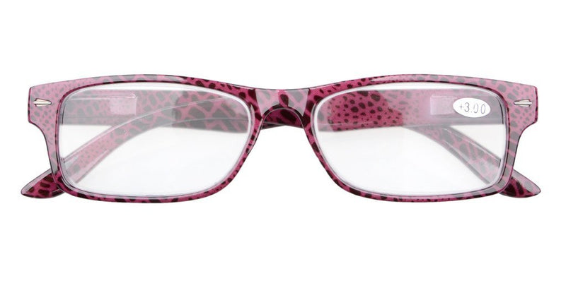 Eyekepper 5-Pack Spring Hinges Patterned Rectangular Reading Glasses Readers Women +0.5 +0.50 Mix - BeesActive Australia