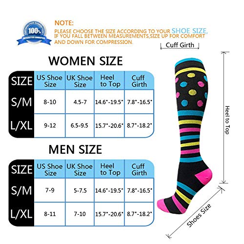 Cheeroyal 2-Pairs Compression Socks 20-30mmHg for Men Women Recovery Running Travel Nursing Health Sports S-M 23+41 - BeesActive Australia