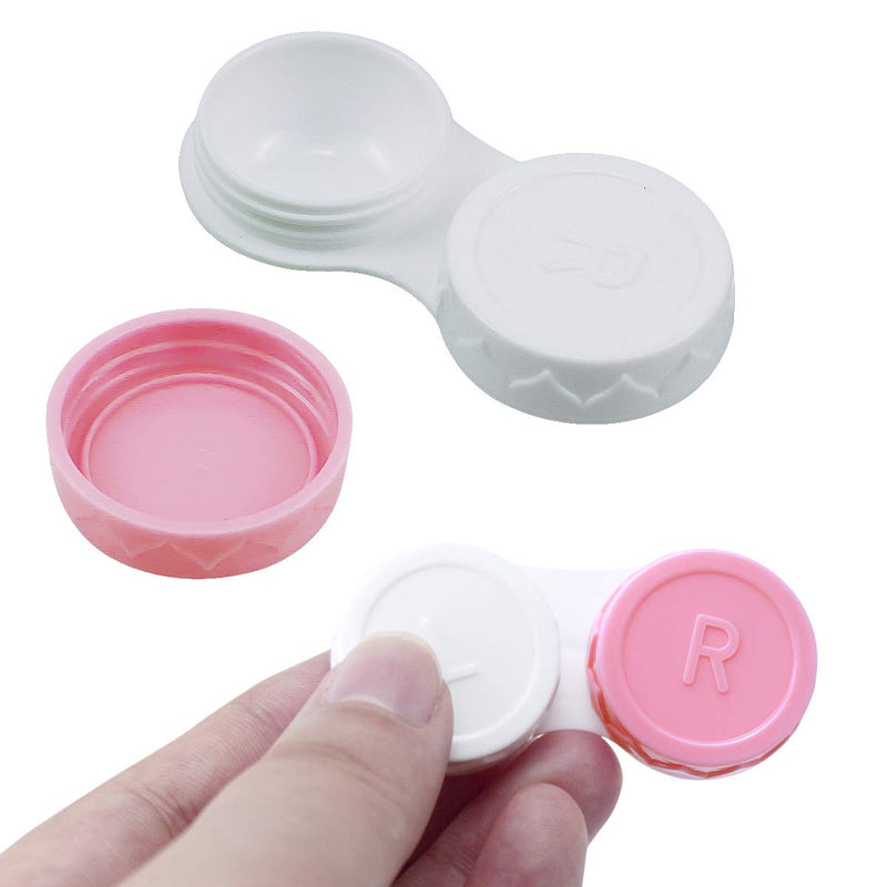 Jinlaili 20PCS Travel Contact Lens Cases, Portable Contact Lens Travel Kit Case, Mini Box Container Contact Lens Holder, Contact Lens Soaking Storage Case with L and R Caps - Green Blue Black Pink - BeesActive Australia