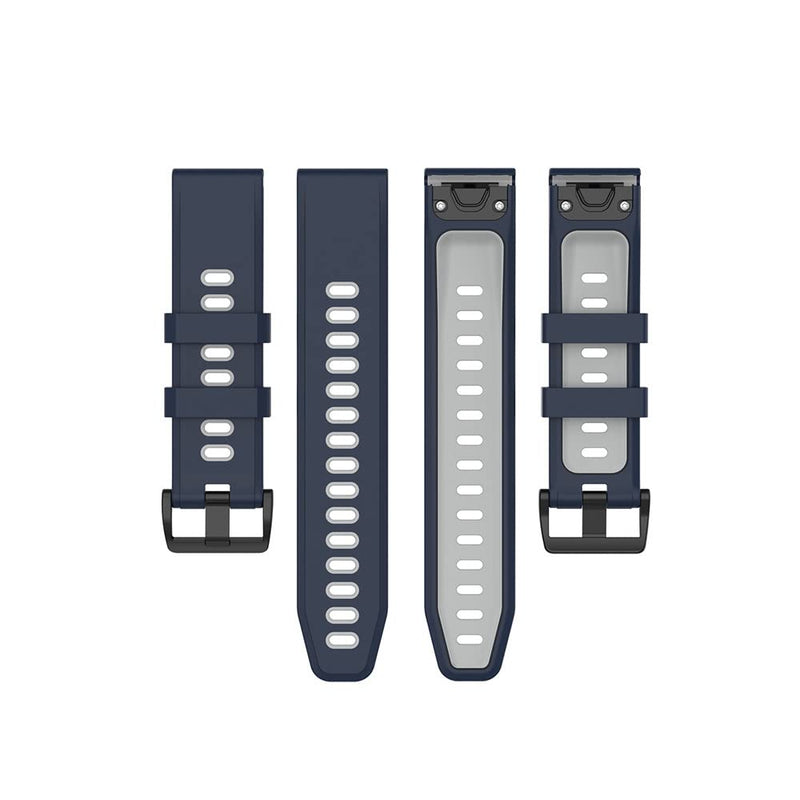 HUABAO 22mm Watch Strap Compatible with Garmin Fenix 5/6/7/approach s60,Adjustable Silicone Sports Strap Replacement Band for Garmin Fenix 5/6/7/approach s60 Smart Watch (Dark Blue) Dark blue - BeesActive Australia