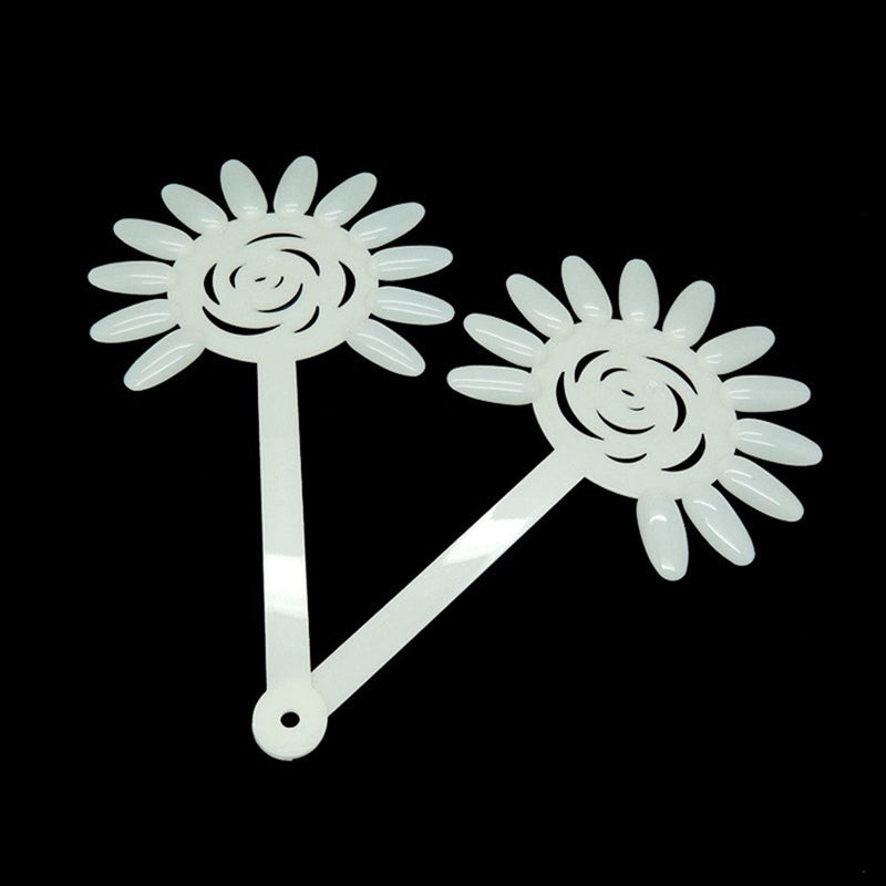 yueton 2 Sets 240 Tips White and Transparent Nail Art Design Plastic Polish Board Display Practice Sticks Wheel with Metal Split Ring Holder - BeesActive Australia