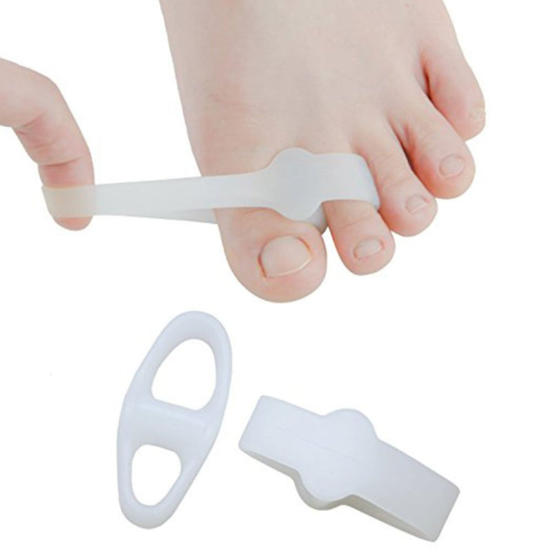 PEDIMEND Silicone Gel Toe Separator With 2 Holes | Toe Separator For Overlapping Toes | Bunion Protector | UNISEX | Foot Care (Double Loop Toe Separator, 1PAIR - 2PCS) Double Loop Toe Separator 1 Pair (Pack of 1) - BeesActive Australia