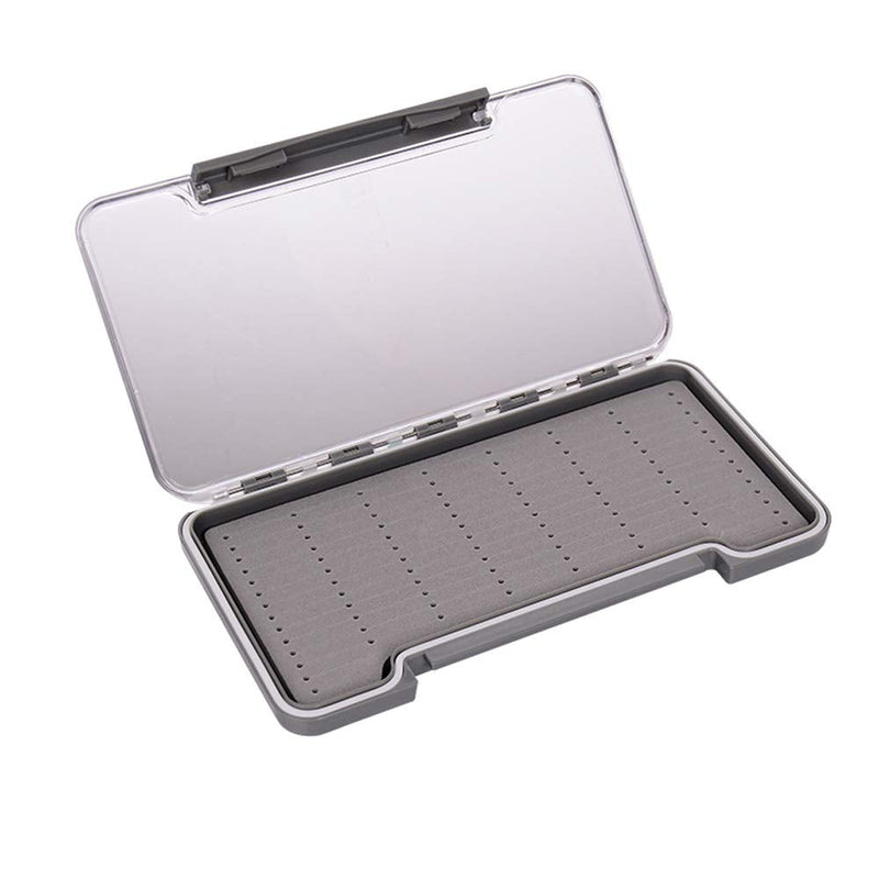 Waterproof Fly Fishing Boxes Supper Slim Clear Plastic Easy Grip Foam Fishing Tackle Storage Trags 7.36"X4.02"X0.63"(Grey-H046LD) Grey-LD - BeesActive Australia