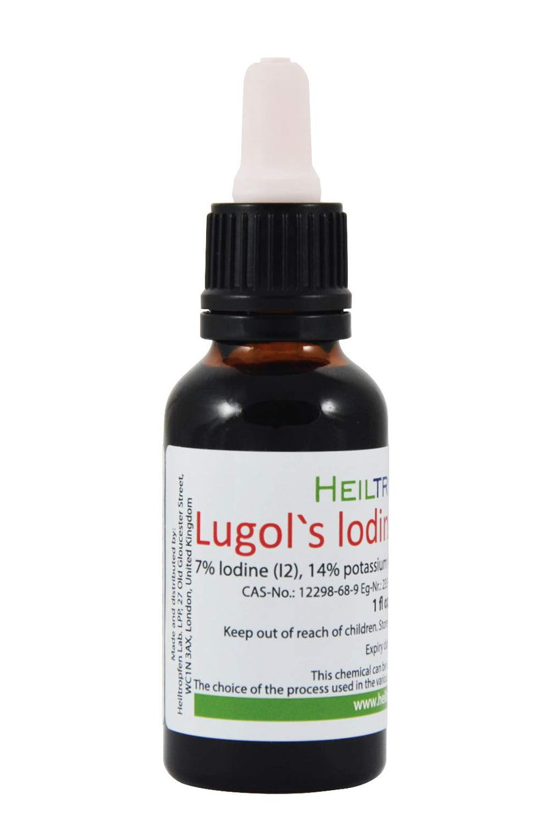 7% Lugols Iodine Solution 1 Oz - 30 ml | 21% Lugol's liquid formulation | Made with 7 Percent Iodine and 14% Potassium Iodide | Heiltropfen� - BeesActive Australia