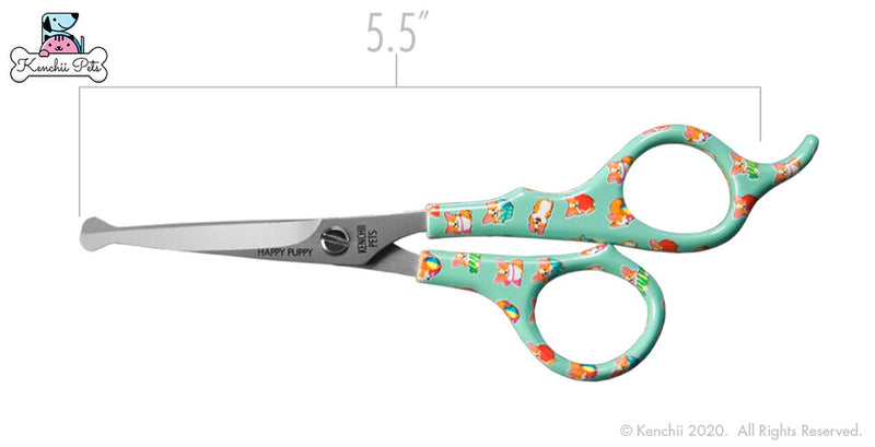 Kenchii Pets - Happy Puppy Home or Professional Dog Grooming Shears/Scissors 5.5 or 6.5 5.5 in. Total Length - BeesActive Australia