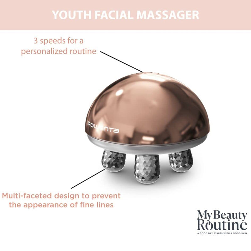 Rowenta Anti-Ageing Facial Massager, Reduce Fine Lines and Wrinkles, Soothing Vibrations, Enhanced Face Cream Penetration and Absorption, Waterproof, Portable, 3 Speeds, Daily Use, Glow Skin, LV6020 - BeesActive Australia