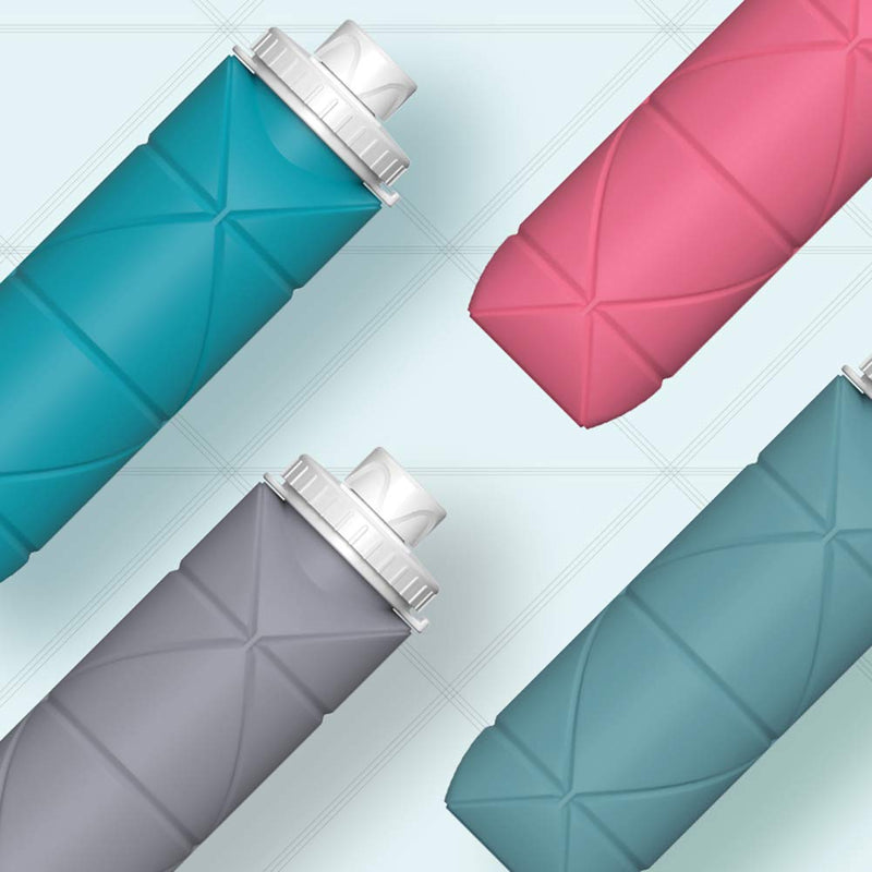 SPECIAL MADE Collapsible Water Bottle Leakproof Valve BPA Free Silicone Foldable Water Bottle for Gym Camping Sports Lightweight Travel Bottle Durable 20oz Blue - BeesActive Australia