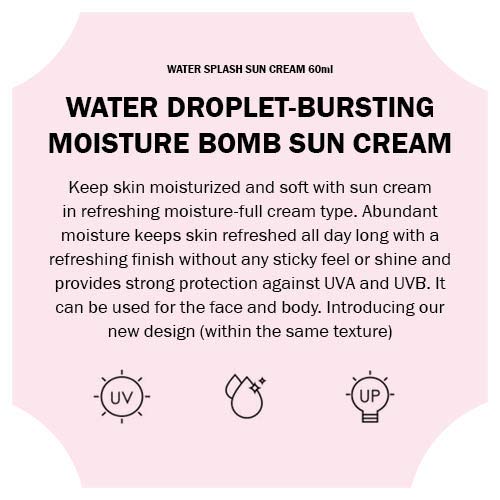 ESPOIR Water Splash Sun Cream 60ml SPF50+PA+++ | Water Droplet-Bursting Moisture Bomb Sun Cream For a Refreshing Feeling Up While Keeping the Moisture Original-Old 2.03 Fl Oz (Pack of 1) - BeesActive Australia