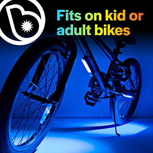 Brightz GoBrightz LED Bike Frame Light - LED Bike Frame Light for Night Riding - 4 Modes for Flashing or Constant Glow Light - Fun Safety Light Bike Accessories for Kids, Boys, Girls, Teens & Adults Blue - BeesActive Australia