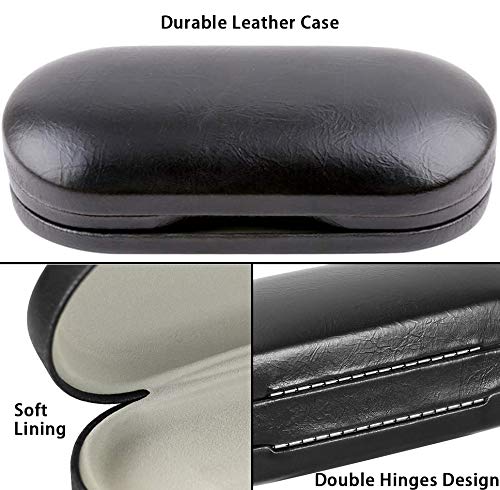 Muf 2 in 1 Double Sided Portable Contact Lens Case and Glasses Case,Dual Use Design with Built-in Mirror, Tweezer and Contact Lens Solution Bottle Included for Travel Kit(Black) Black - BeesActive Australia
