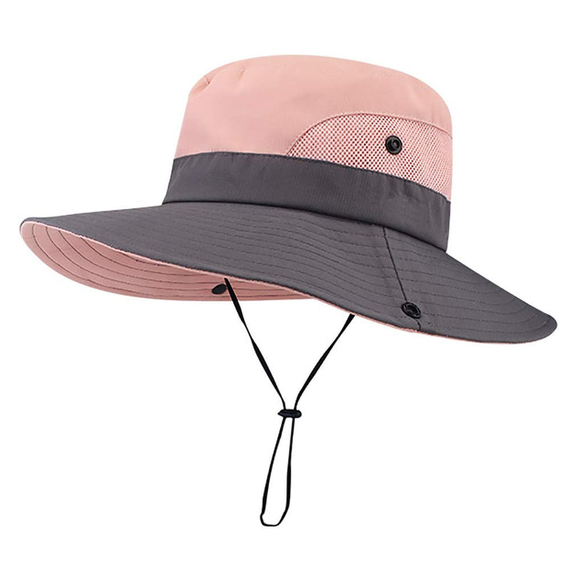 [AUSTRALIA] - Peicees Women's Outdoor UV Protection Foldable Mesh Wide Brim Beach Fishing Hat Light Pink 