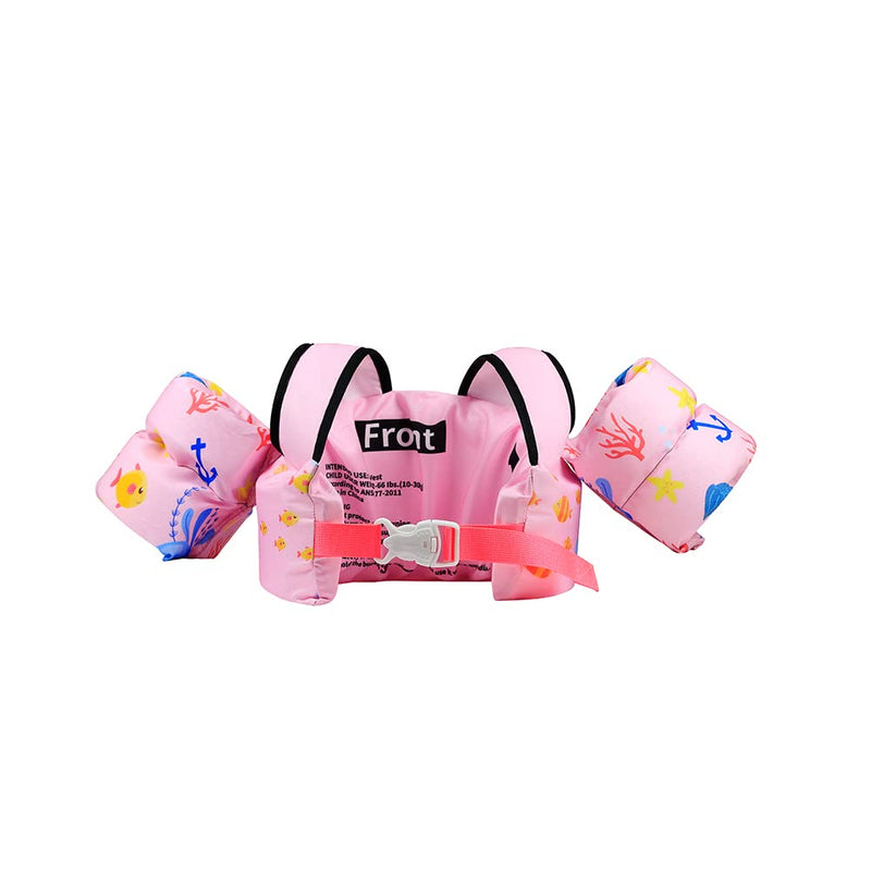 Kids Swim Vest for Children Learn Swimming Training,Foldable Swim Vest Jacket for 22-66 lbs Boys/Girls Sea Beach Pool Pink Starfish - BeesActive Australia