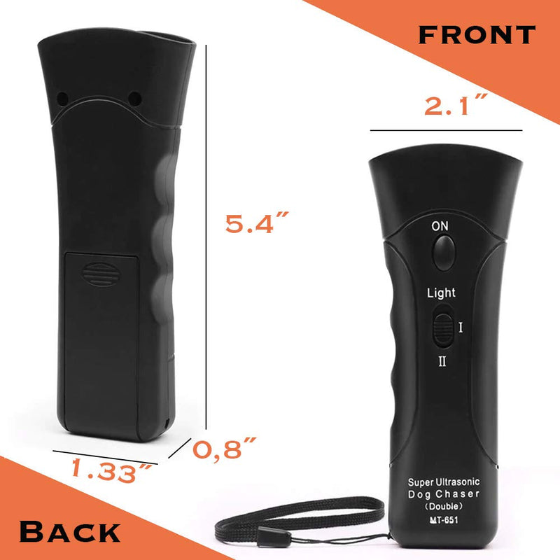 BELMAKS Ultrasonic Anti Barking Control Device Pet Trainer Handheld Dog Bark Control Training Multi-Functions Silent Commands with LED Flashlight and Strap for Pet Indoors and Outdoors - BeesActive Australia
