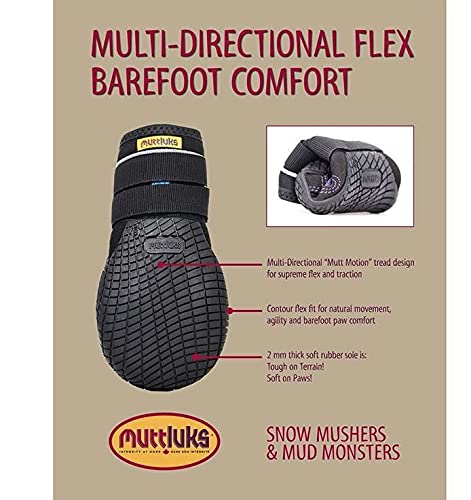 Muttluks, Snow Mushers Winter Dog Boots with Rubber Soles for Cold Weather Blue Size 4 - BeesActive Australia
